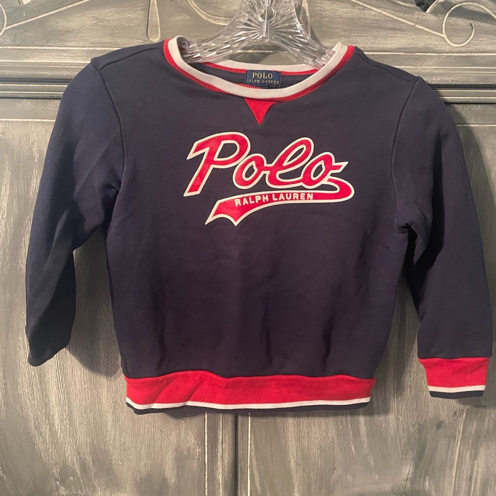 Polo Ralph Lauren Crewneck‎ Sweatshirt Navy Blue Kids Sz 4T